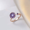 Women's Adjustable Opening Rotating Ring Copper Flower Design Electroplated Light Luxury Accessories
