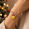 Women's Adjustable Red Rope Handwoven Bracelet With Alloy Star And Christmas Tree Charms Simple Christmas Style