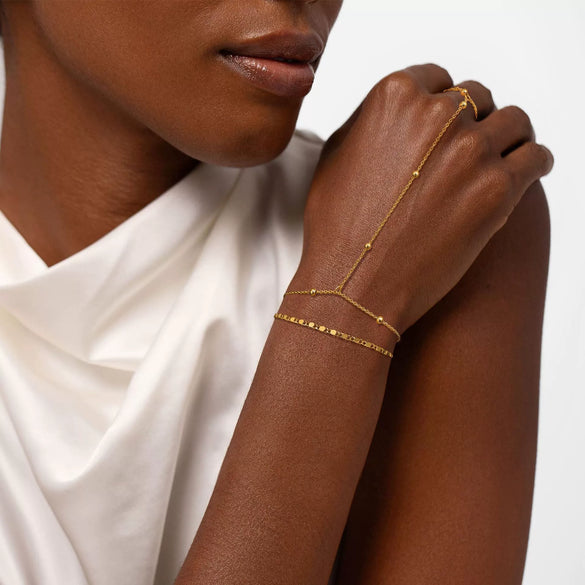 Women's Adjustable Retro Geometric Copper Ring And Bracelet Set Simple Electroplated Fashion Jewelry Daily Wear Accessories