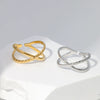 Women's Adjustable Stainless Steel Opening Ring Geometric Minimalist Style Electroplated