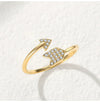 Women's Adjustable Sterling Silver Love Arrow Ring With Minimalist Geometric Design And Diamond Detail