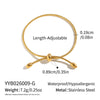 Women's Adjustable Stretch Bracelet Geometric Stainless Steel Jewelry With Gold Plated Finish Simple Versatile Wholesale Accessory