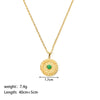 Women's All Match Round Titanium Steel And Stainless Steel Necklace With Geometric Devil's Eye Pendant And Pvd Furnace Real Gold Plating