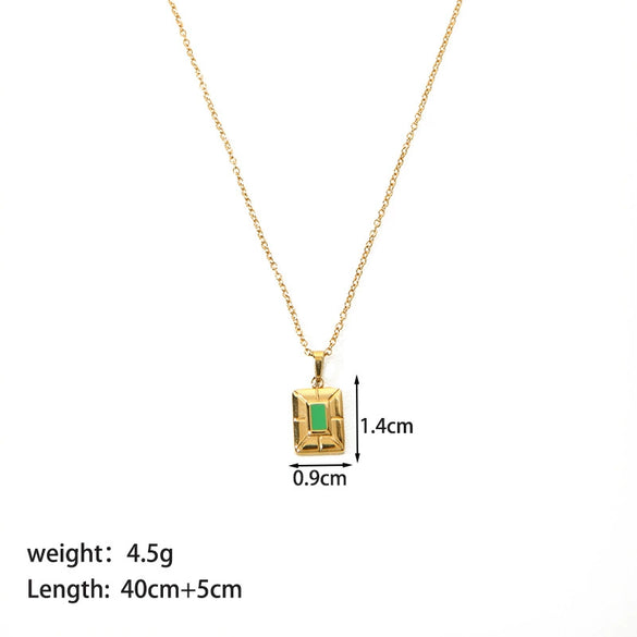Women's All Match Round Titanium Steel And Stainless Steel Necklace With Geometric Devil's Eye Pendant And Pvd Furnace Real Gold Plating