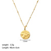 Women's All Match Round Titanium Steel And Stainless Steel Necklace With Geometric Devil's Eye Pendant And Pvd Furnace Real Gold Plating