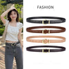 Women's All Match Simple Light Luxury Genuine Leather Belt With Hand Stitching Semicircle Buckle And Embossing
