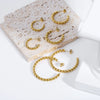 Women's All Match Twist Earrings In Stainless Steel With Geometric Design And Pvdp Furnace Real Gold Treatment