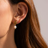 Women's Allmatch Geometric Pearl Earrings With Electroplating And 18K Gold Color