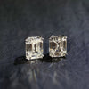 Women's Allmatch Geometric Sterling Silver Earrings With Emerald And Moissanite