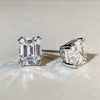 Women's Allmatch Geometric Sterling Silver Earrings With Emerald And Moissanite