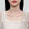 Women's Allmatch Light Luxury S925 Silver Geometric Pendant Clavicle Necklace With Cross Chain