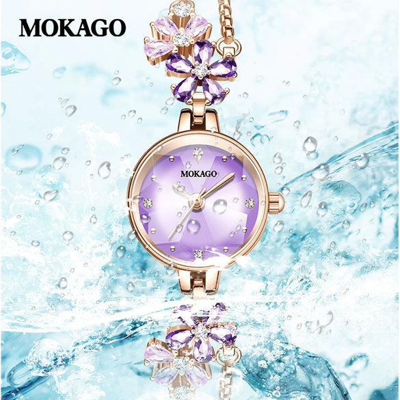 Women's Alloy Alloy And Belt Inlaid With Crystal Zirconium Round Dial Fashion Watch