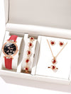 Women's Alloy And Imitation Leather Fashion Simple Round Dial Watch With Spiral Crown And Pin Buckle
