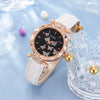 Women's Alloy And Imitation Leather Fashion Simple Round Dial Watch With Spiral Crown And Pin Buckle