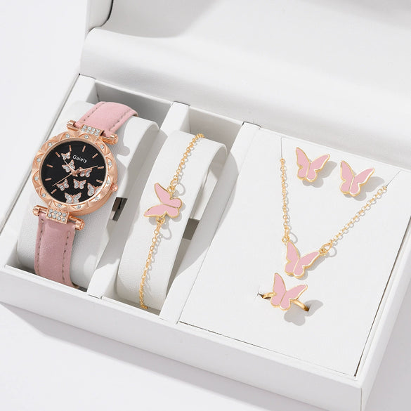 Women's Alloy And Imitation Leather Fashion Simple Round Dial Watch With Spiral Crown And Pin Buckle