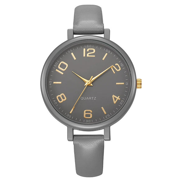 Women's Alloy And Imitation Leather Quartz Belt Watch Round Dial Pin Buckle Retro Casual Style