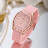 Women's Alloy And Silicone Barrelshaped Quartz Watch Leisure Style