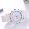 Women's Alloy And Silicone Leisure Style Round Dial Quartz Wristwatch