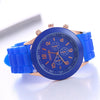 Women's Alloy And Silicone Leisure Style Round Dial Quartz Wristwatch