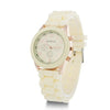 Women's Alloy And Silicone Leisure Style Round Dial Quartz Wristwatch