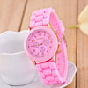 Women's Alloy And Silicone Leisure Style Round Dial Quartz Wristwatch