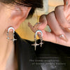 Women's Alloy And 925 Silver Bow And Star Earrings With Electroplating