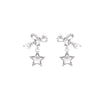 Women's Alloy And 925 Silver Bow And Star Earrings With Electroplating