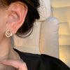 Women's Alloy And 925 Silver Geometric Style Electroplated Earrings With Diamond Studs