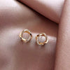Women's Alloy And 925 Silver Geometric Style Electroplated Earrings With Diamond Studs