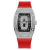 Women's Alloy And Stainless Steel Barrelshaped Diamondencrusted Quartz Fashion Watch