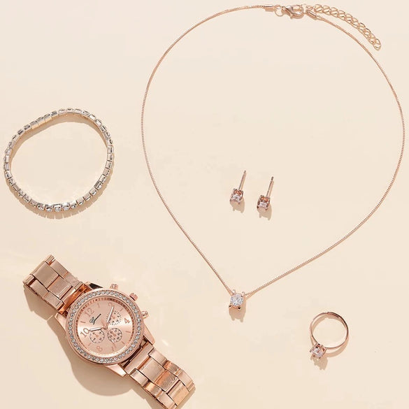 Women's Alloy And Stainless Steel Casual Fashion Rectangle Dial Quartz Watch