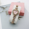 Women's Alloy And Stainless Steel Leisure Quartz Watch With Heart Dial And Jewelry Buckle