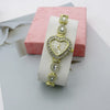 Women's Alloy And Stainless Steel Leisure Quartz Watch With Heart Dial And Jewelry Buckle