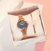 Women's Alloy And Stainless Steel Marble Band Quartz Watch Round Dial Printed Logo Leisure Style