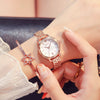 Women's Alloy And Stainless Steel Marble Band Quartz Watch Round Dial Printed Logo Leisure Style