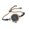 Women's Alloy And Stainless Steel Quartz Watch Bracelet Necklace Set With Round Dial Fashion Style
