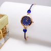 Women's Alloy And Stainless Steel Round Dial Quartz Bracelet Watch Diamondencrusted Leisure Style