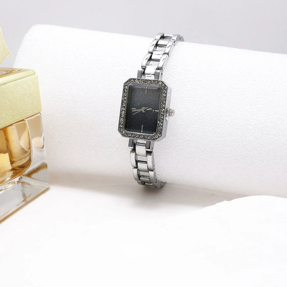 Women's Alloy And Stainless Steel Square Casual Quartz Bracelet Watch