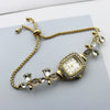 Women's Alloy And Stainless Steel Square Quartz Watch With Butterfly Design