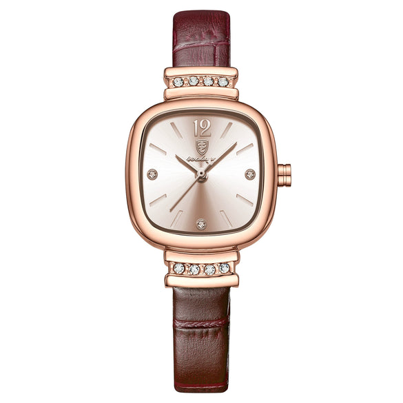 Women's Alloy And Stainless Steel Square Ultrathin Casual Quartz Watch With Mineral Reinforced Glass Mirror