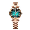 Women's Alloy And Stainless Steel Waterproof Round Quartz Watch With Diamondcut And Butterfly Double Snap Buckle
