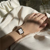 Women's Alloy And Steel Band Rectangular Quartz Watch Simple Elegant Style