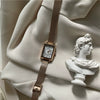 Women's Alloy And Steel Band Rectangular Quartz Watch Simple Elegant Style