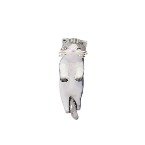 Women's Alloy Animal Kitten Three Dimensional Electroplated Brooch For Sweater And Suit