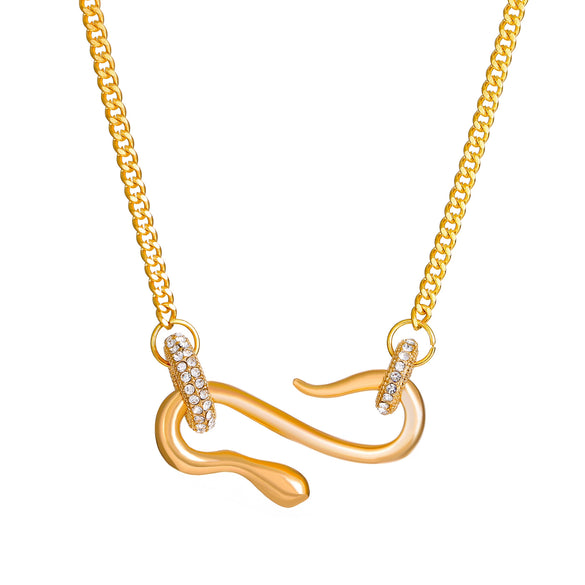 Women's Alloy Animal Snake Cuban Chain Electroplated Necklace