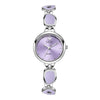 Women's Alloy Band And Case Fashion Light Luxury Disc Elegant Quartz Watch With Sun Pattern And Spiral Crown