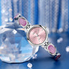 Women's Alloy Band And Case Fashion Light Luxury Disc Elegant Quartz Watch With Sun Pattern And Spiral Crown