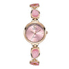 Women's Alloy Band And Case Fashion Light Luxury Disc Elegant Quartz Watch With Sun Pattern And Spiral Crown