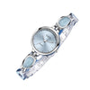 Women's Alloy Band And Case Fashion Light Luxury Disc Elegant Quartz Watch With Sun Pattern And Spiral Crown