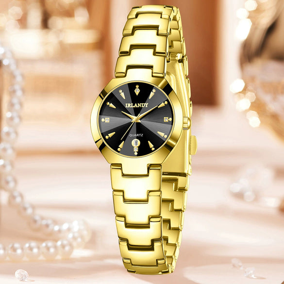 Women's Alloy Band Ordinary Glass Quartz Fashion Trend Round Dial Watch